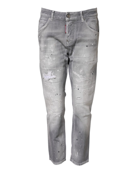 Pair of distressed jeans