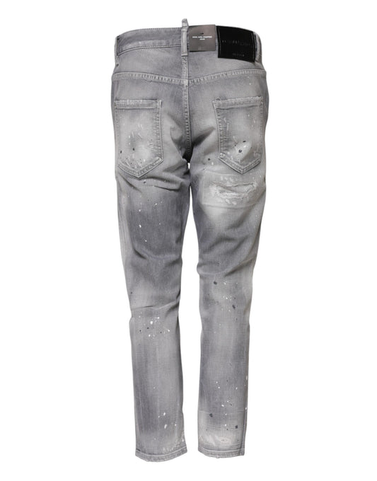 Pair of distressed jeans