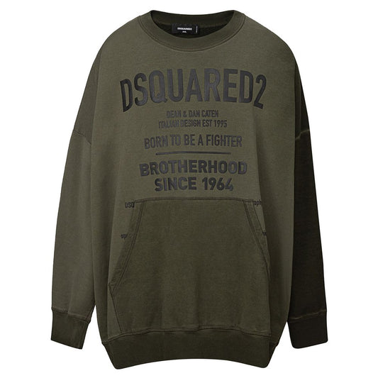 Green sweatshirt with white lettering