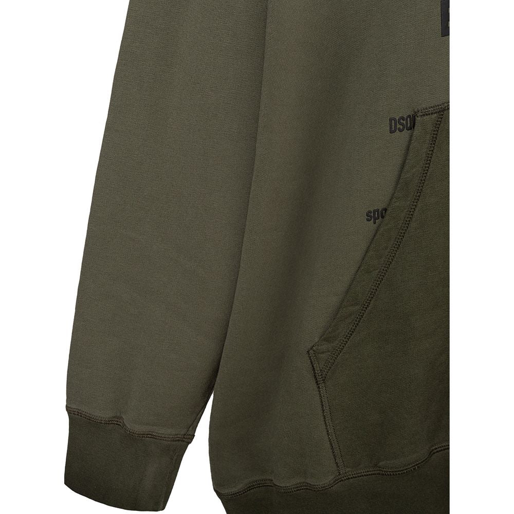 Green sweatshirt with white lettering on front