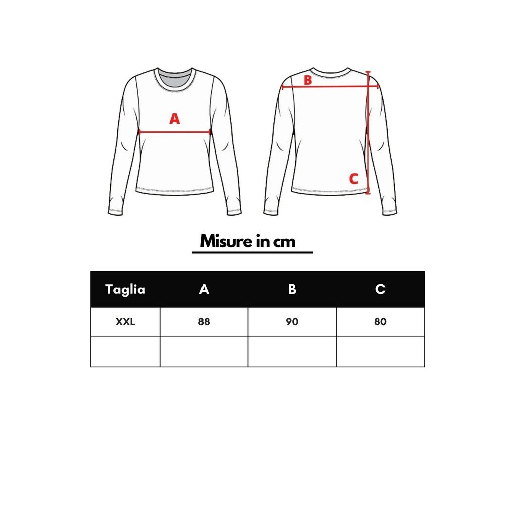 White long sleeve shirt with red lines indicating size and fit