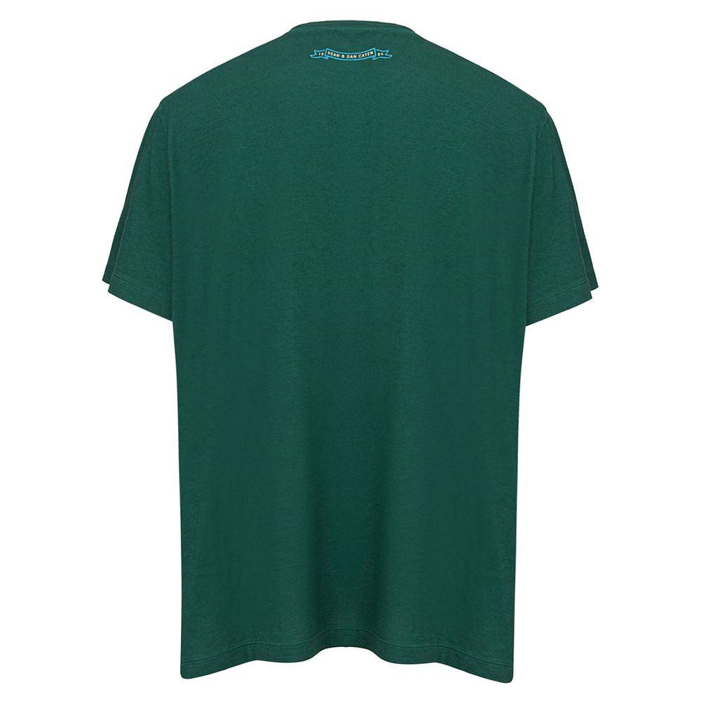 Green short sleeved shirt on hanger