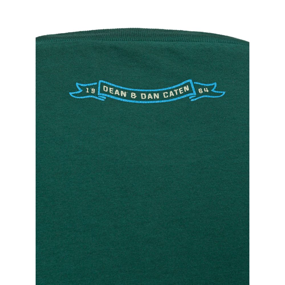 Green fabric with blue embroidery on back
