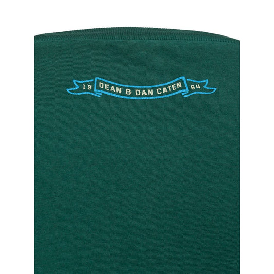 Green fabric with blue embroidery on back