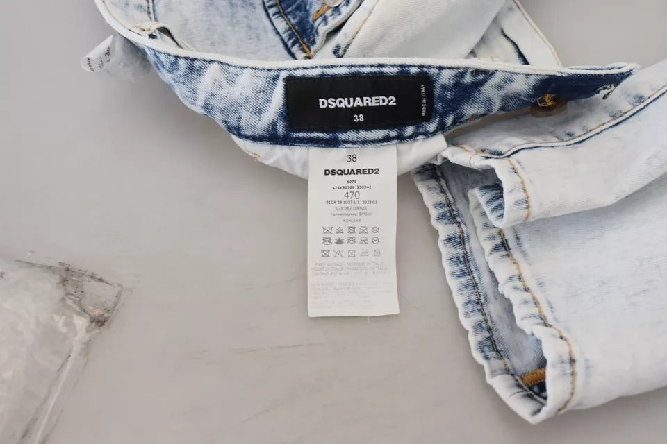 Blue denim jeans on a table