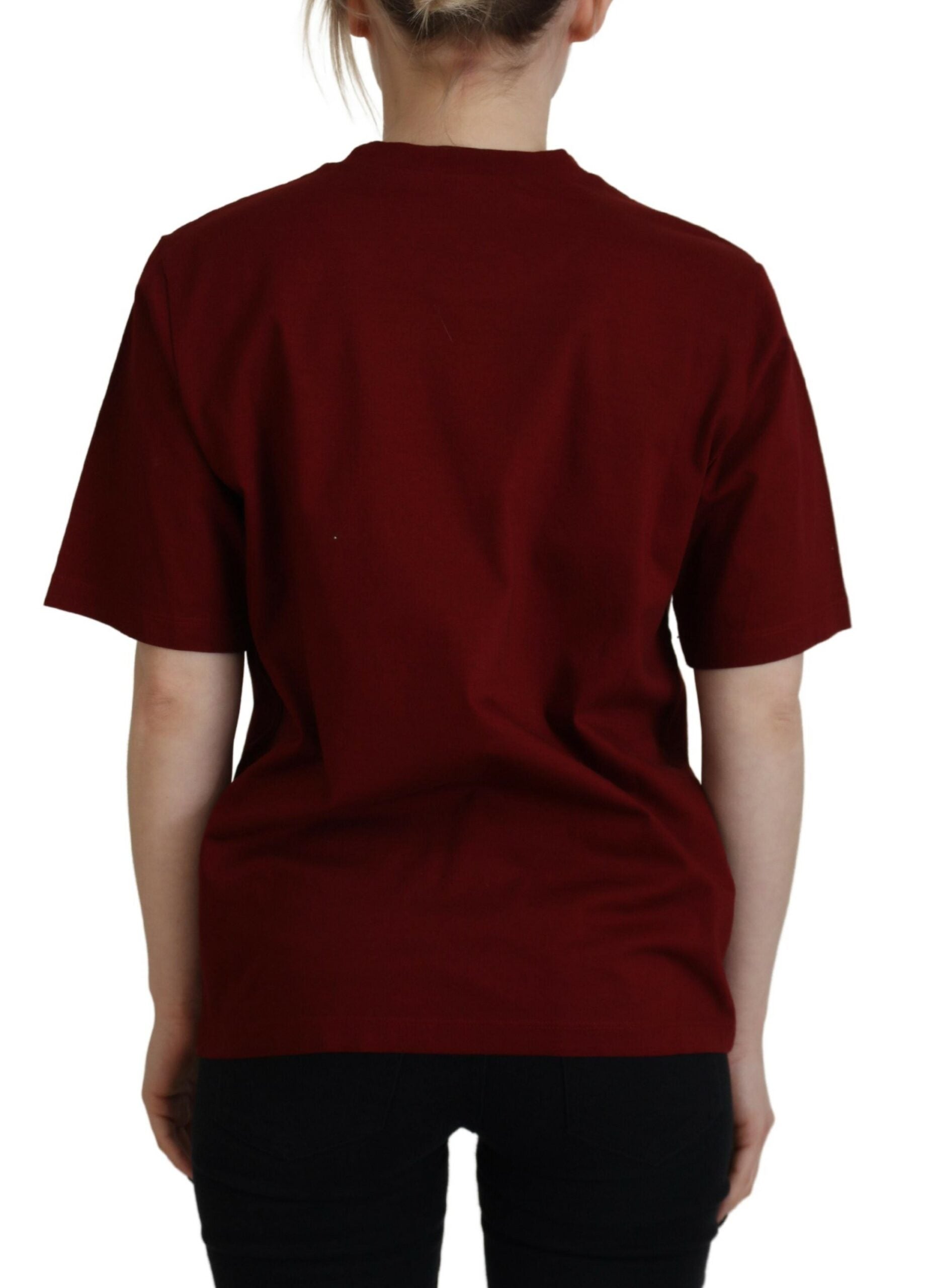 Red short sleeved shirt on a person