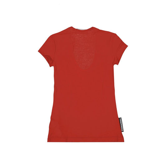 Red short sleeve t-shirt on a white background