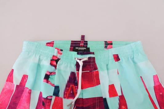 Pair of shorts with a colorful pattern
