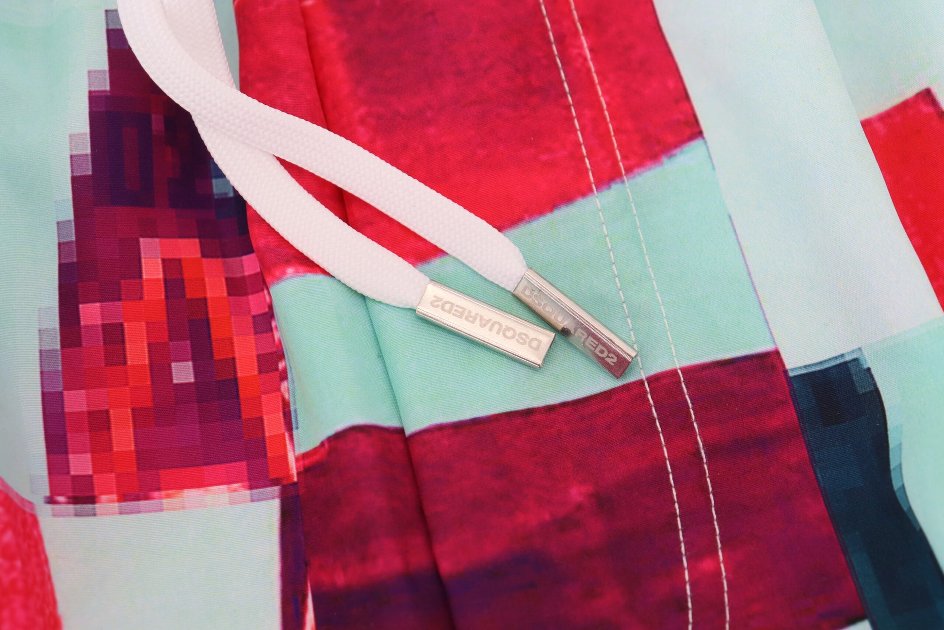 White ribbon on fabric