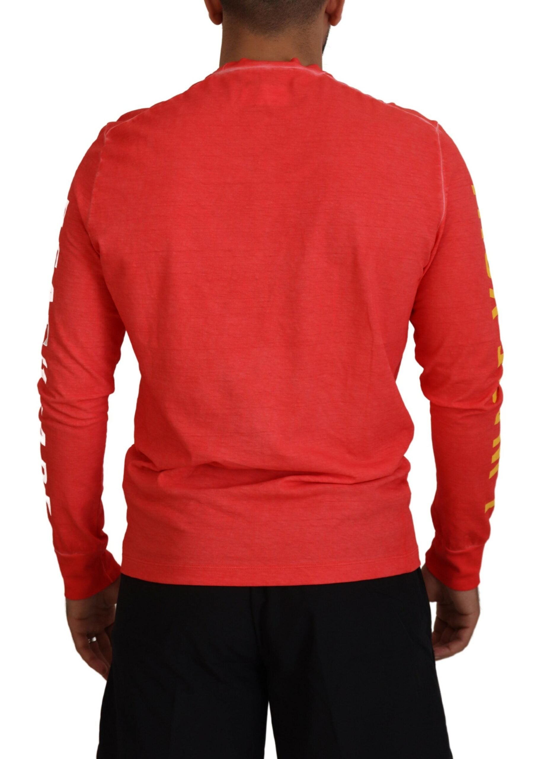 Long sleeve red shirt on a mannequin