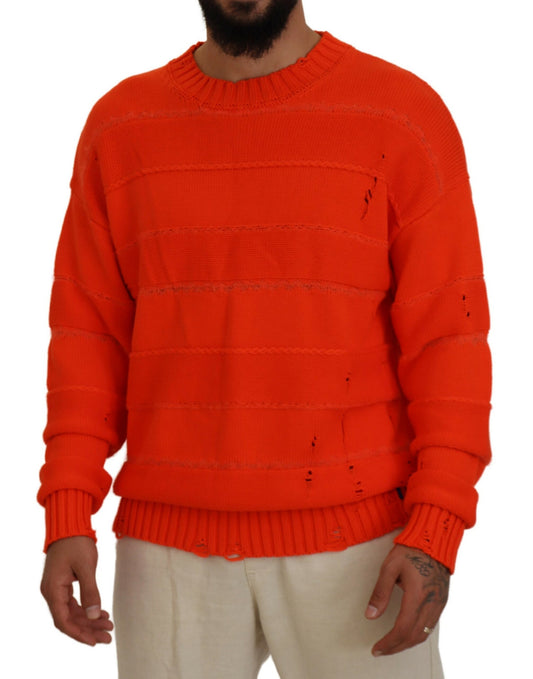 Man wearing orange sweater