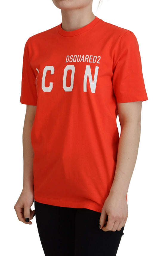 Red t-shirt with white lettering