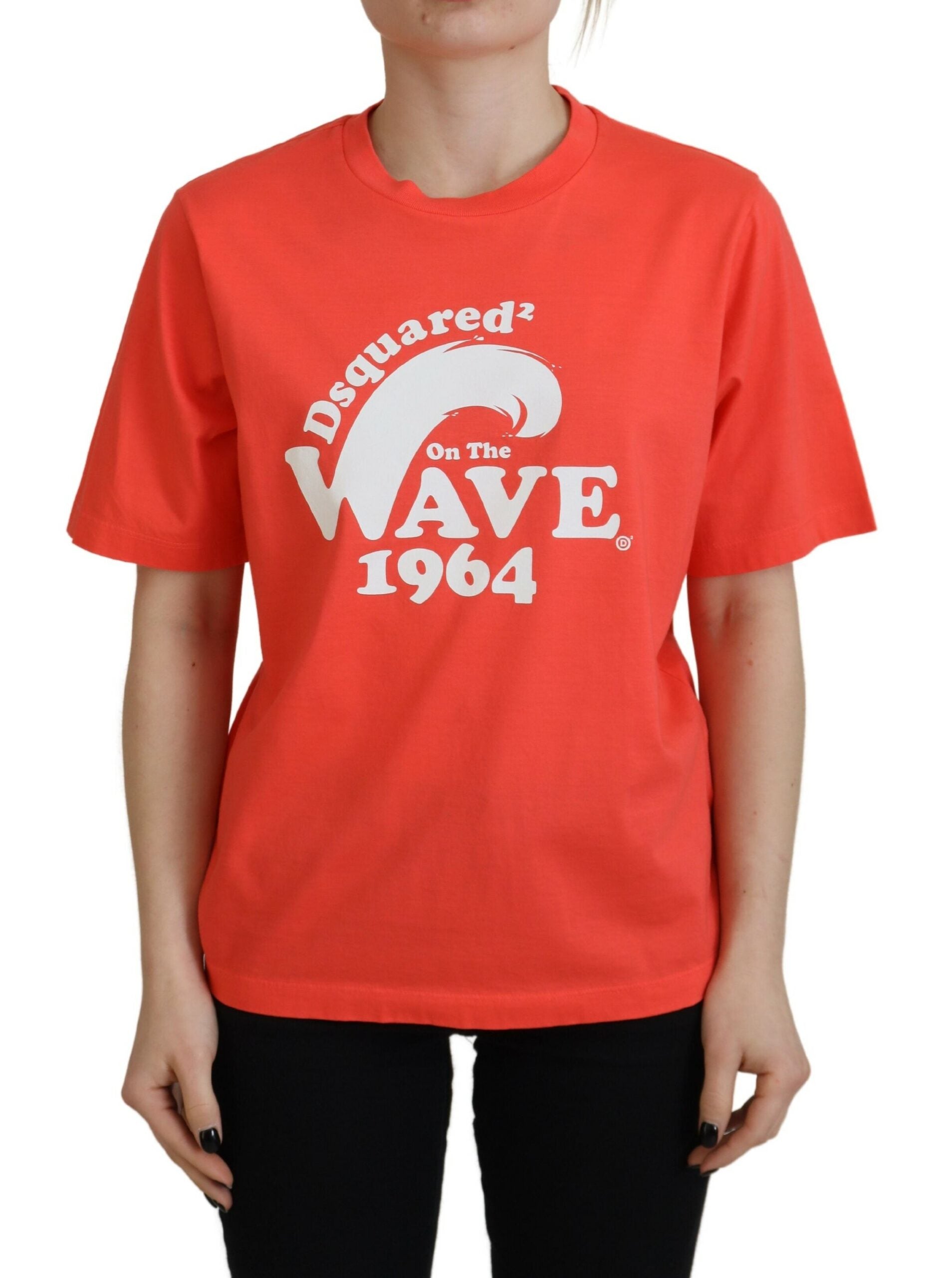 Red t-shirt with white lettering