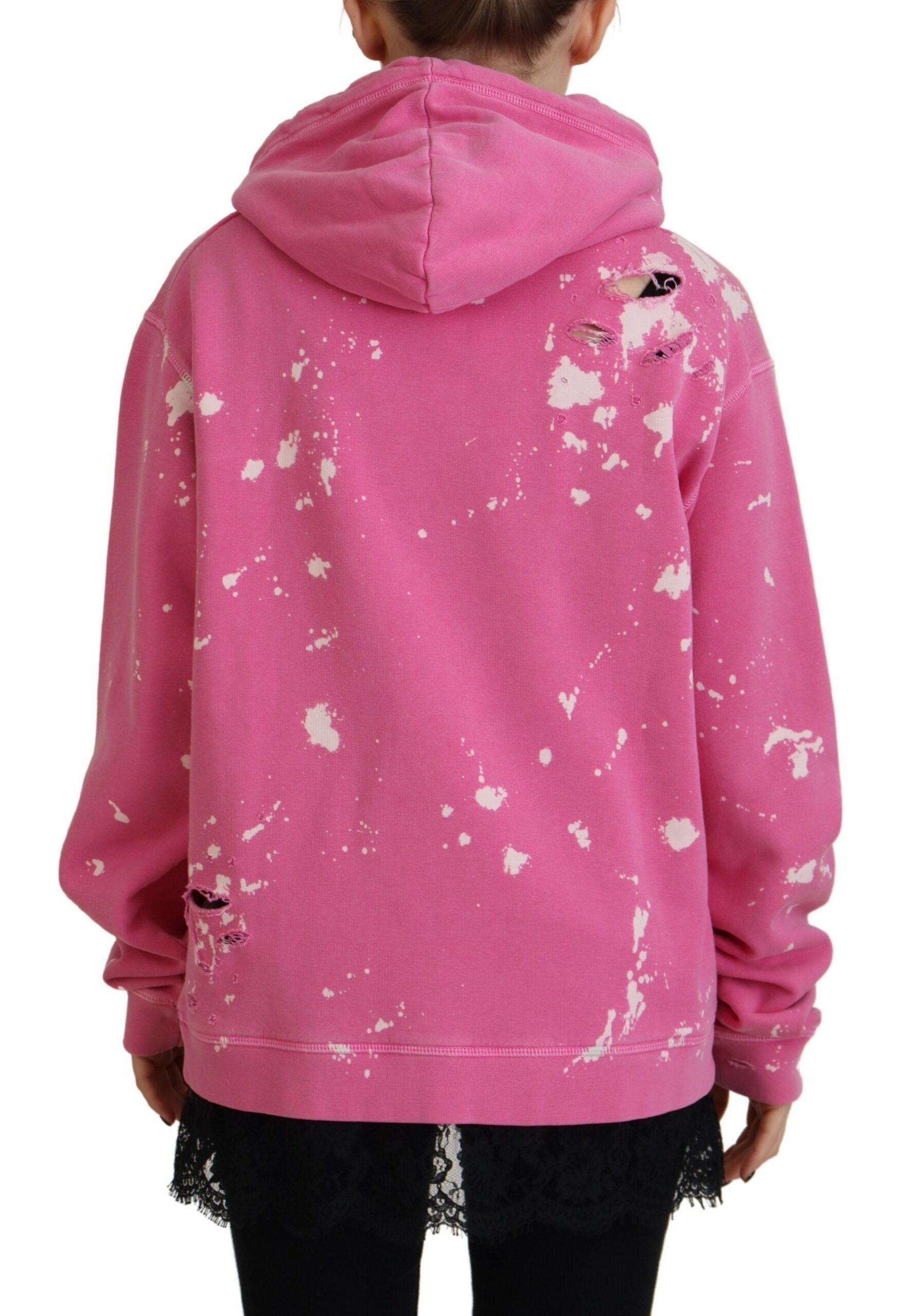 Pink hoodie with white spots