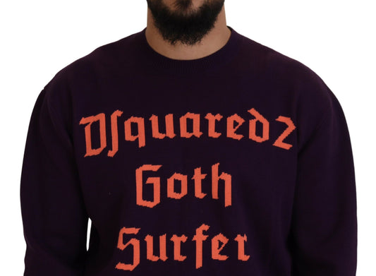 Purple sweatshirt with red lettering