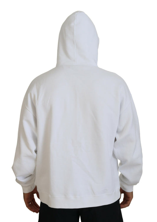 White hoodie with black design on back