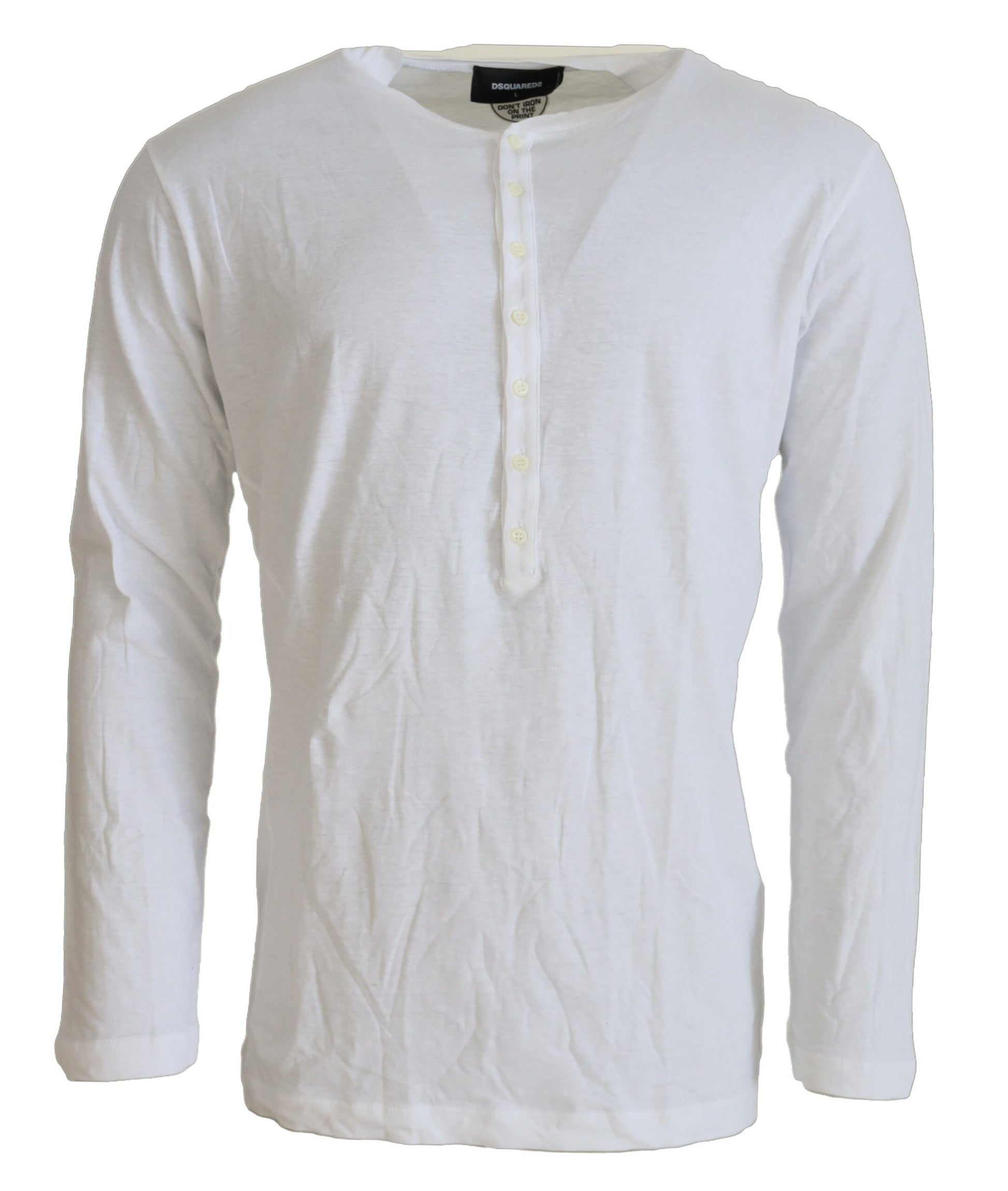 Long sleeve crew neck sweatshirt in white