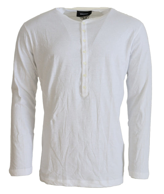 Long sleeve crew neck sweatshirt in white