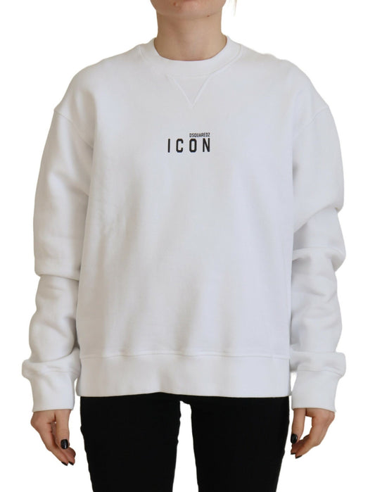 White sweatshirt with black lettering