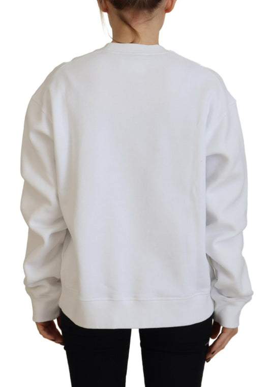 White long sleeve sweatshirt on a person