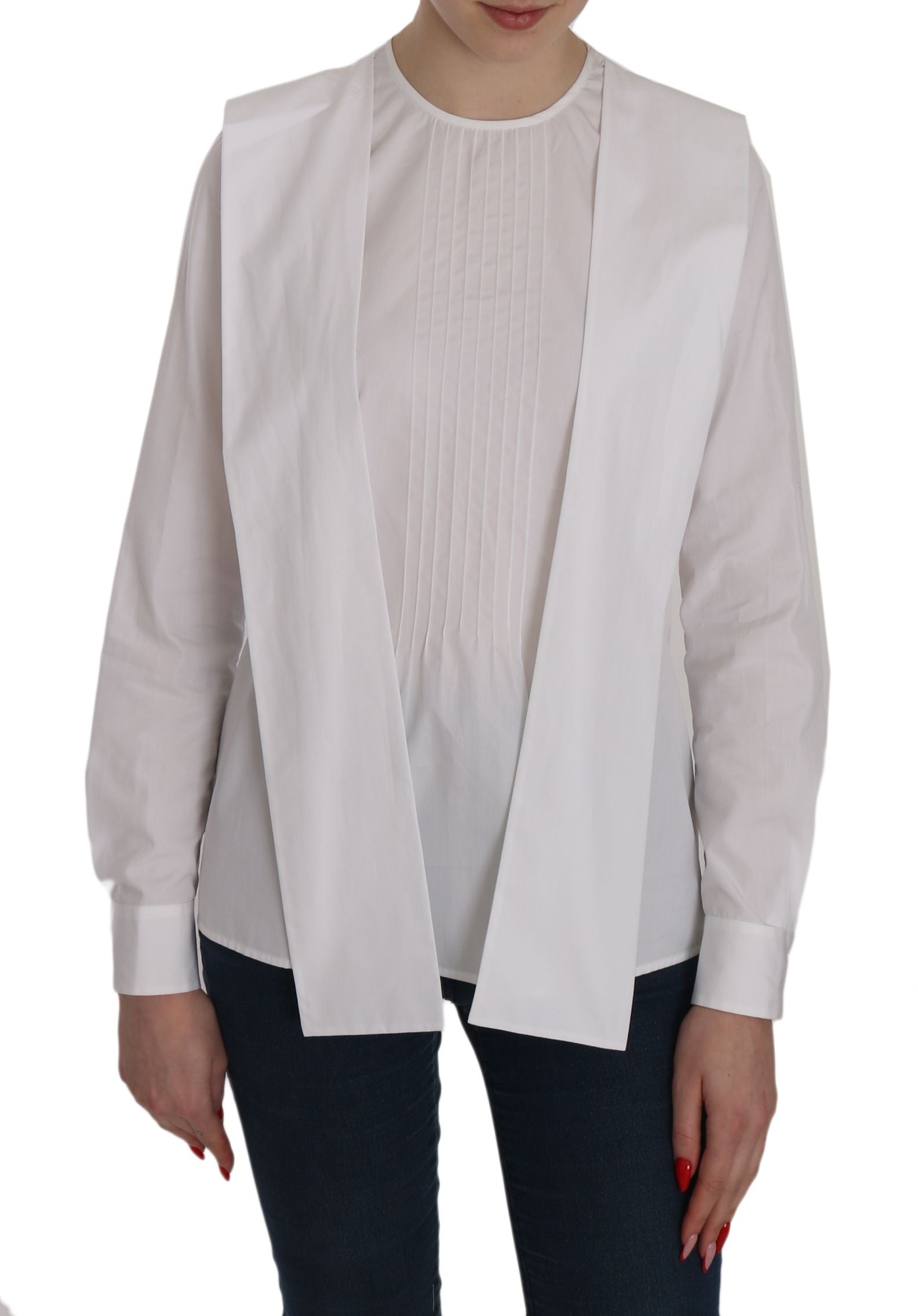 Long sleeve vest over shirt