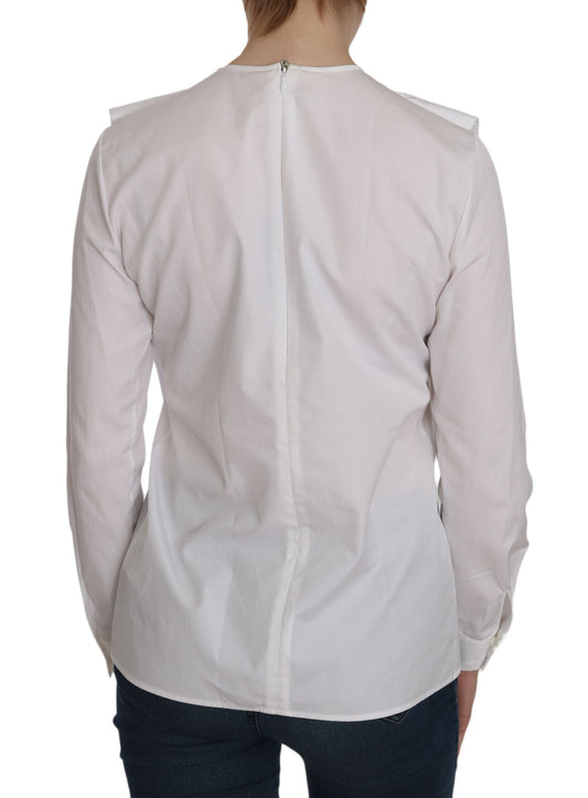 Long sleeve shirt with collar and buttoned back