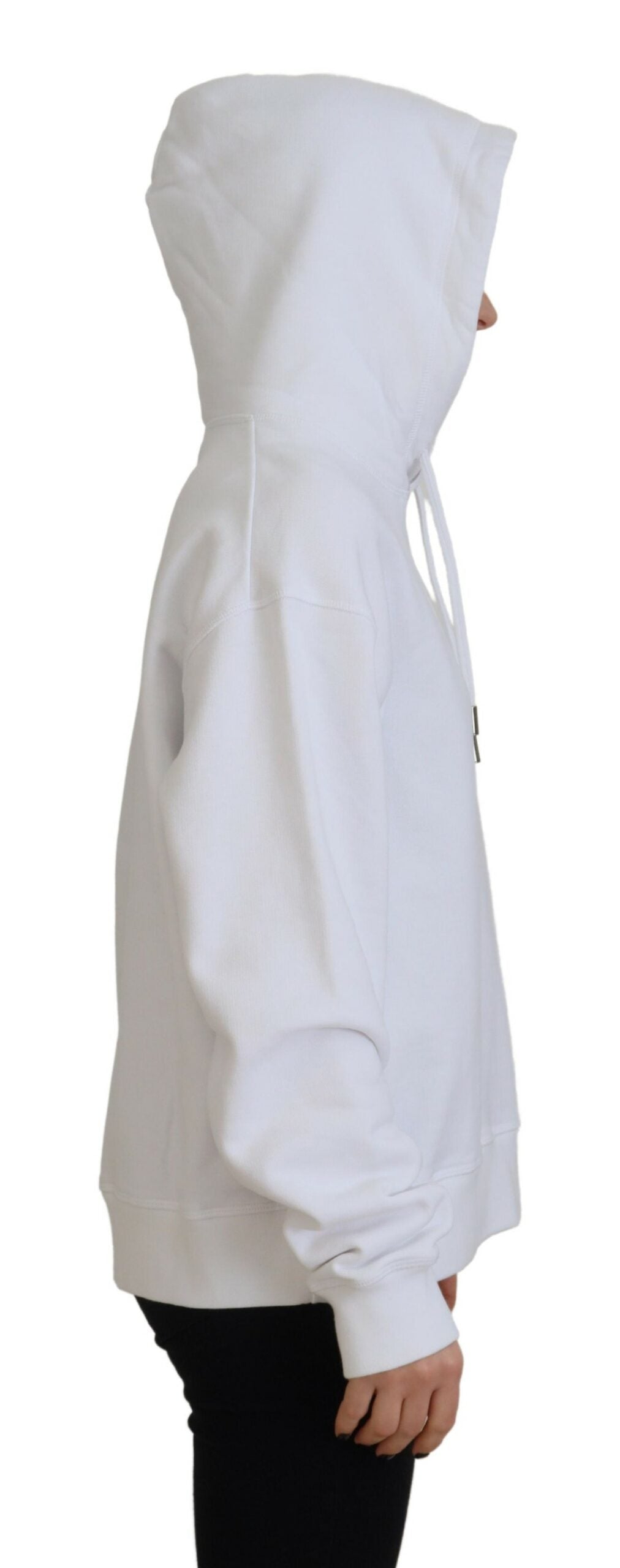White hoodie on a person