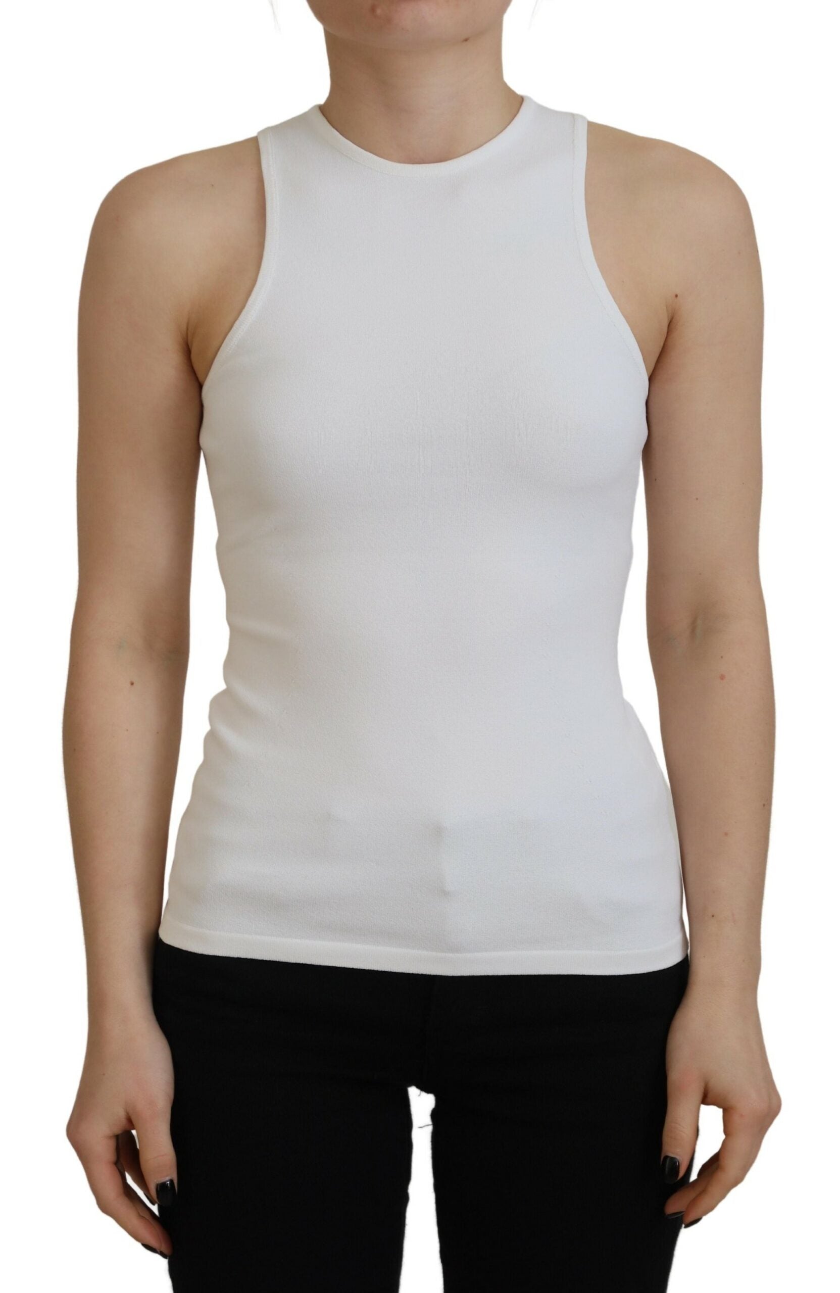 White tank top on woman's torso