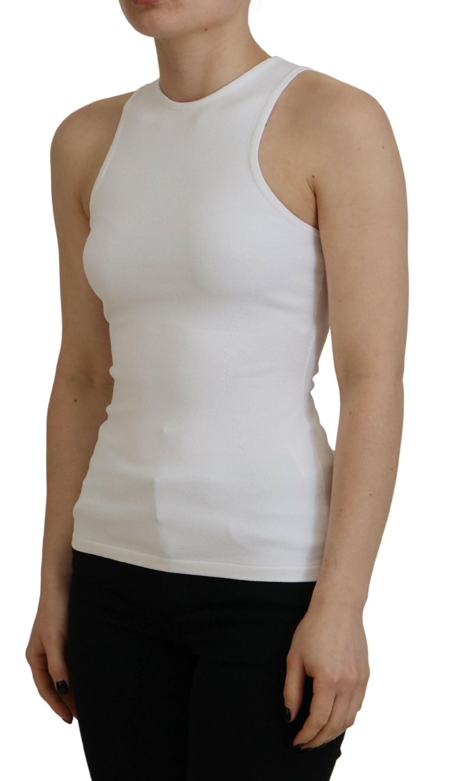 White tank top on woman's torso