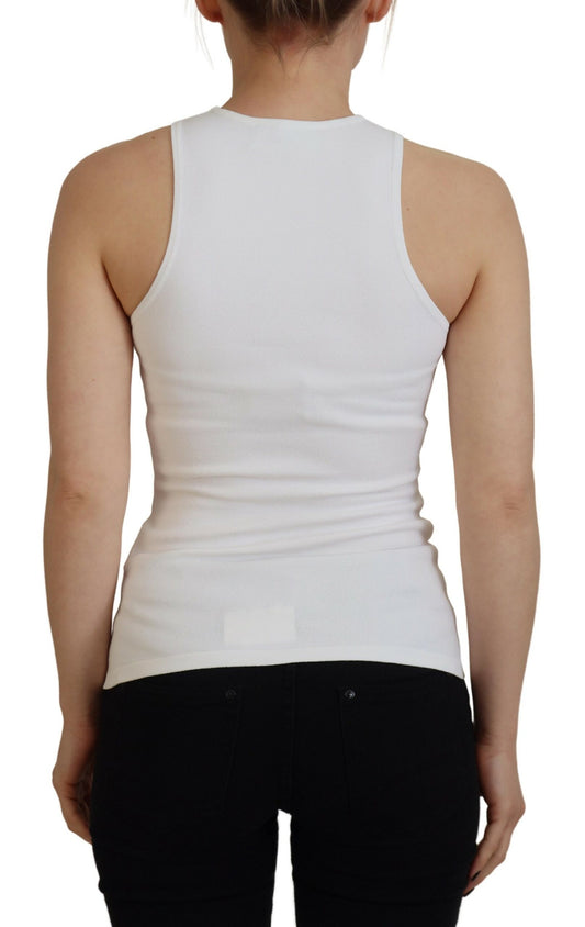 White tank top on woman's back