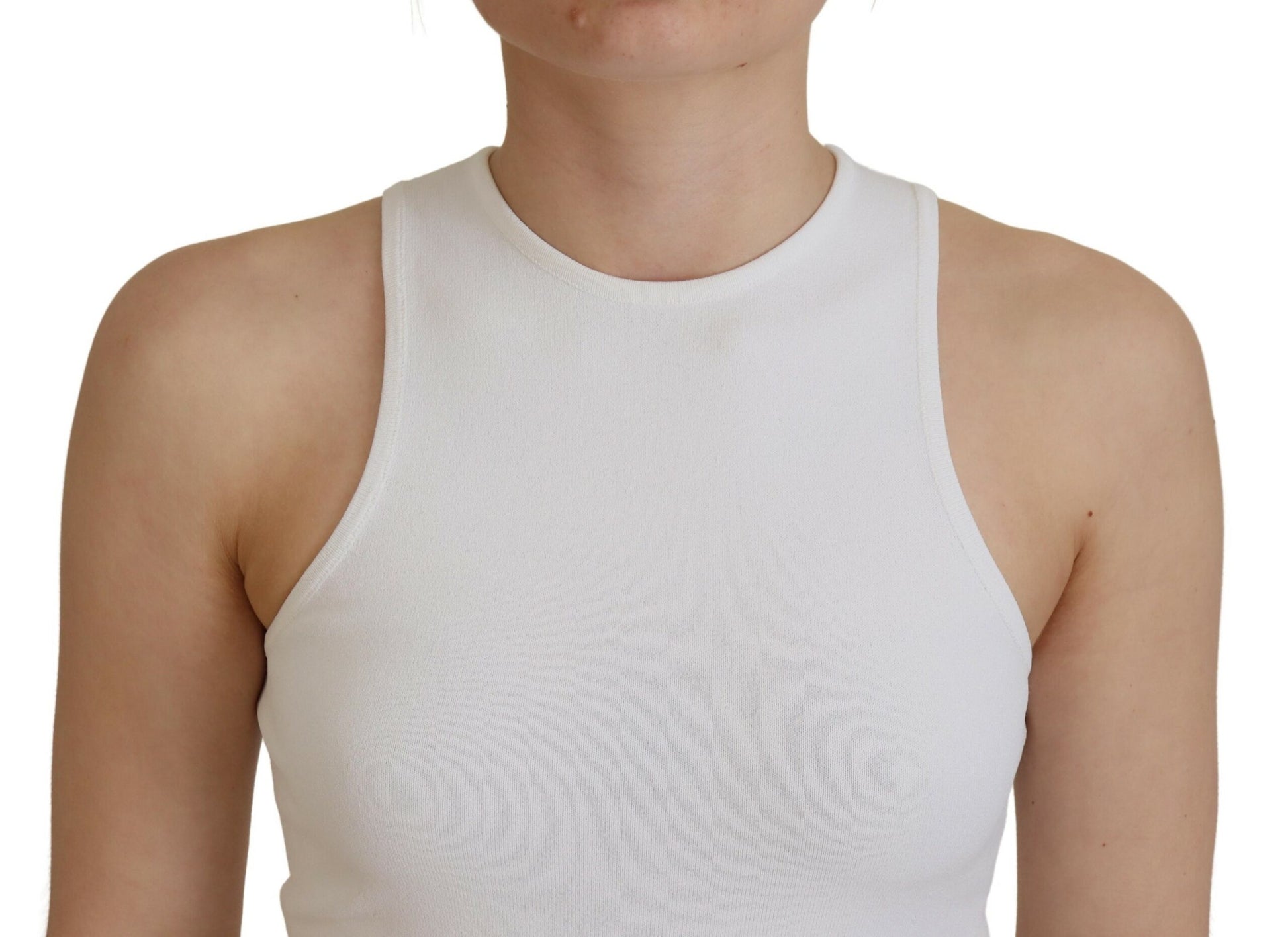 White tank top on woman's torso