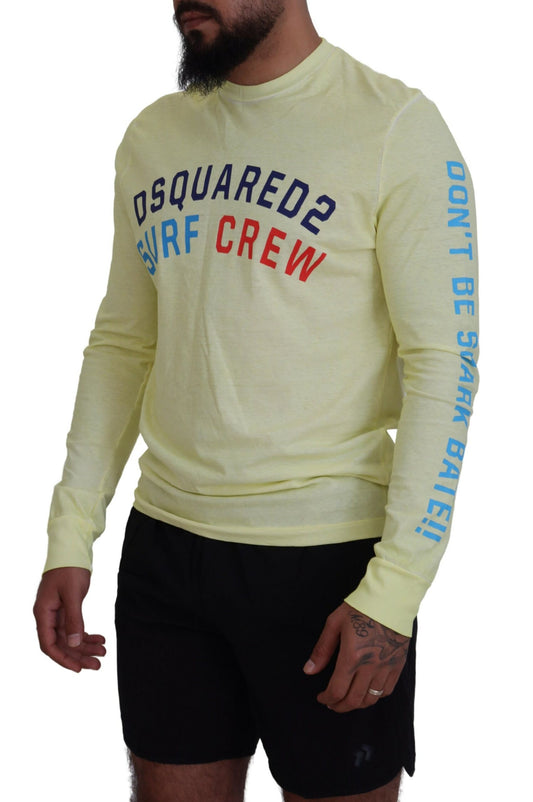 Long sleeve yellow shirt with red lettering