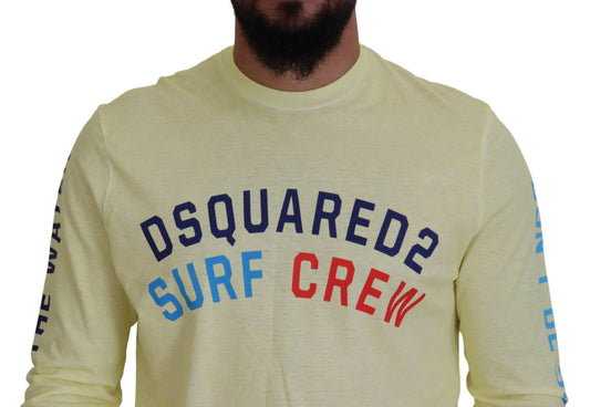 Yellow long sleeve shirt with red lettering