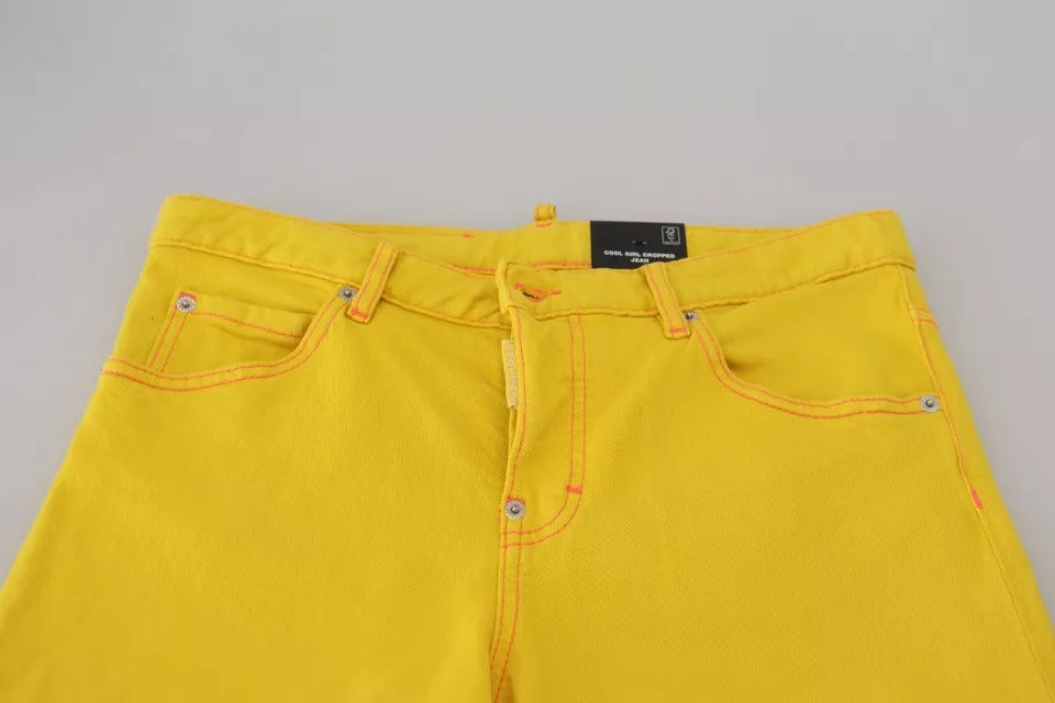 Yellow jeans on a table