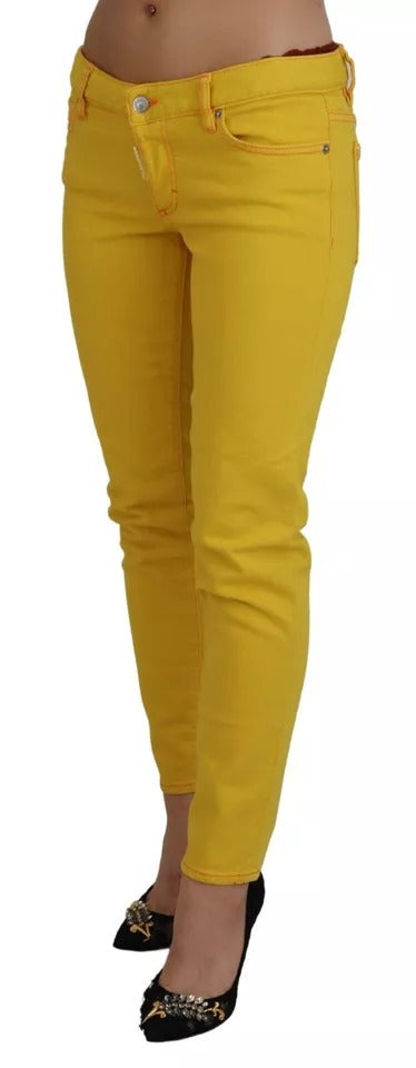 Yellow pants on a model