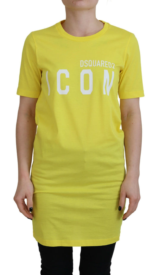 Yellow t-shirt with white lettering