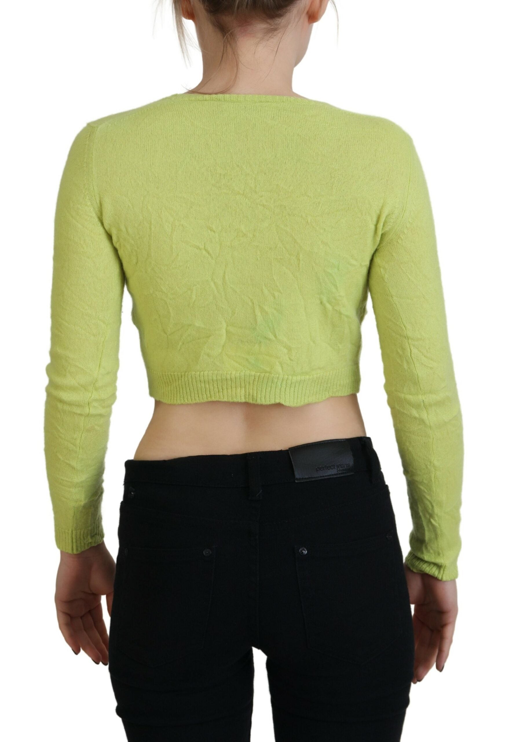 Yellow sweater worn by woman