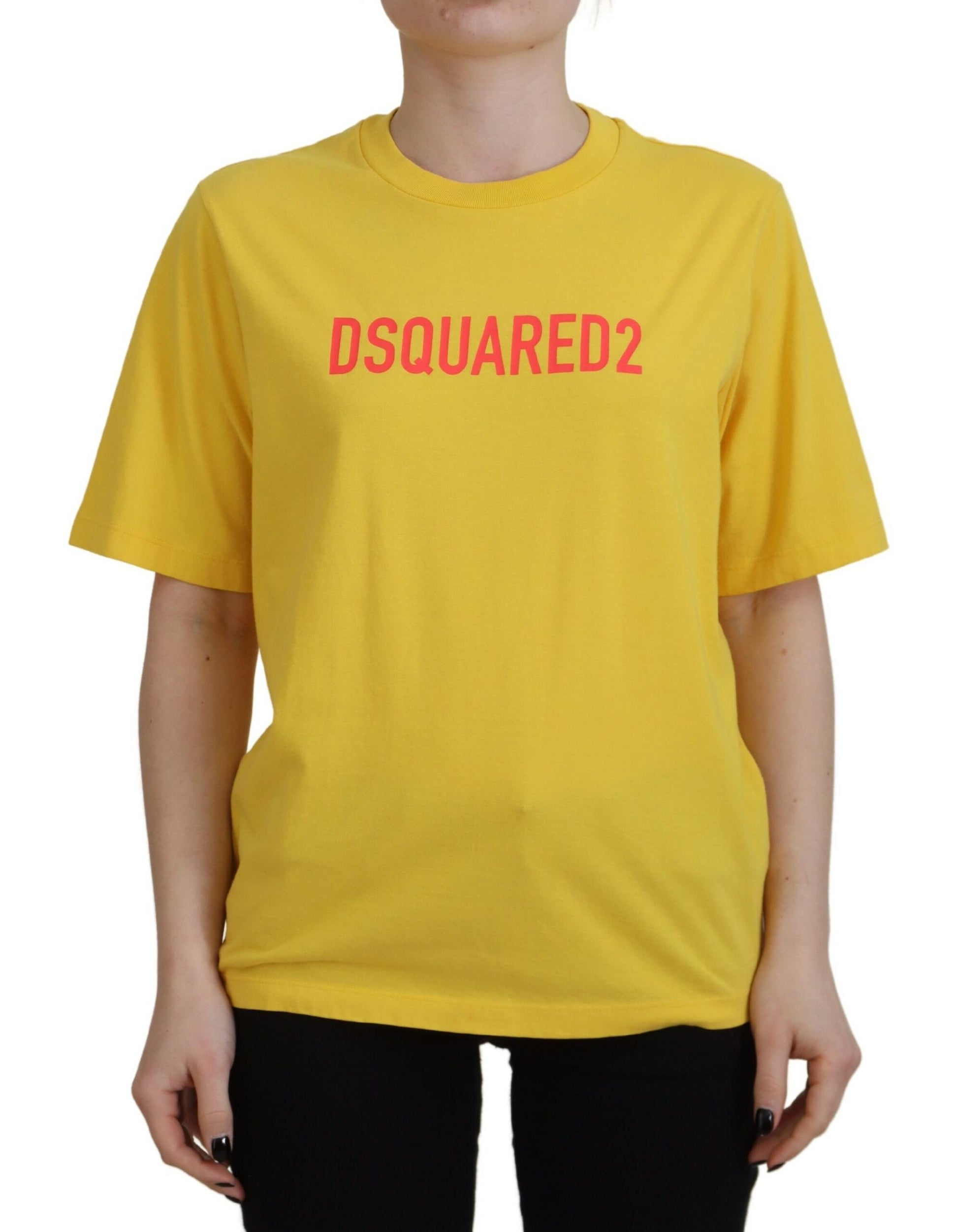 Yellow t-shirt with red lettering