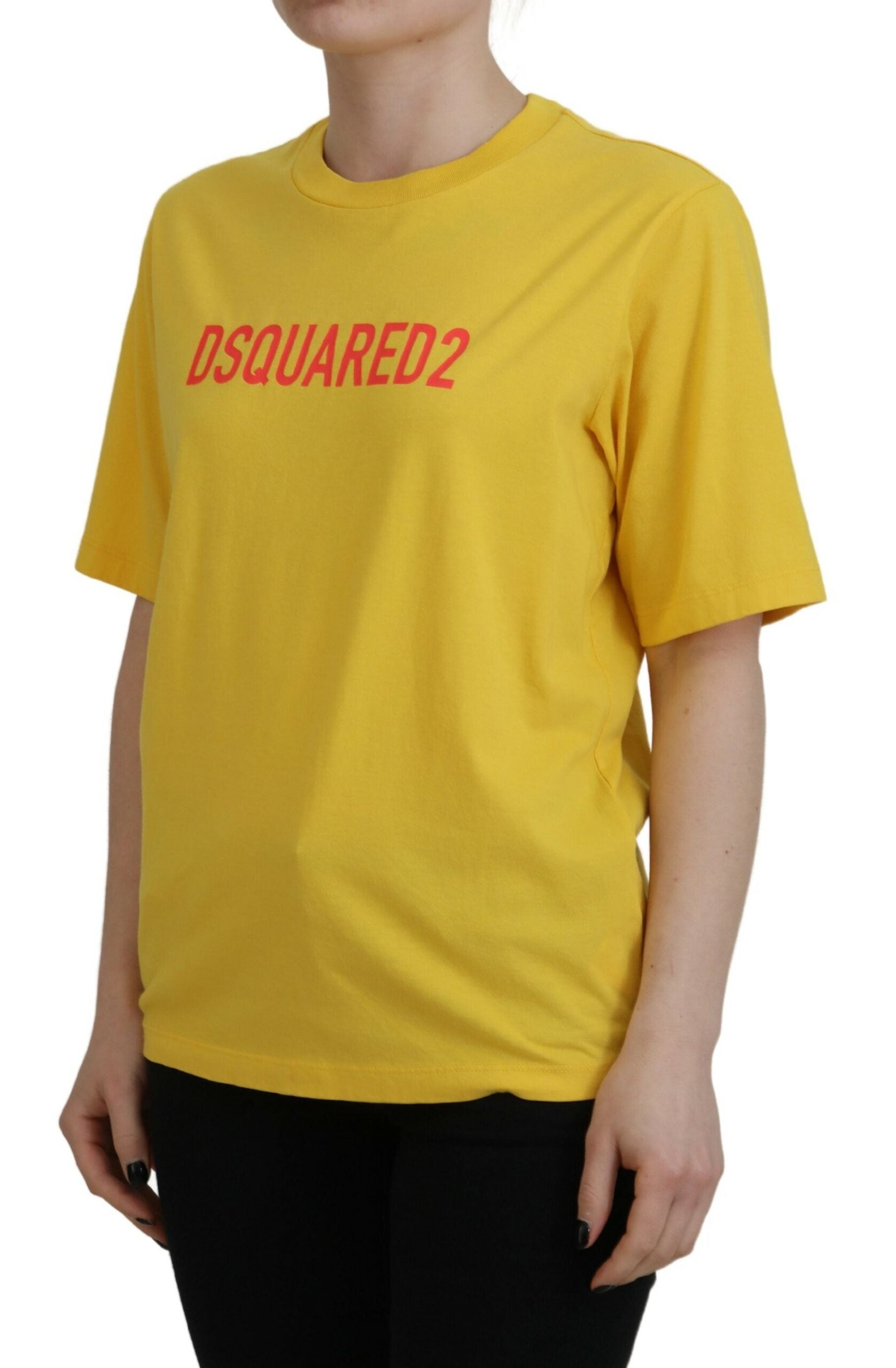 Yellow t-shirt with red lettering