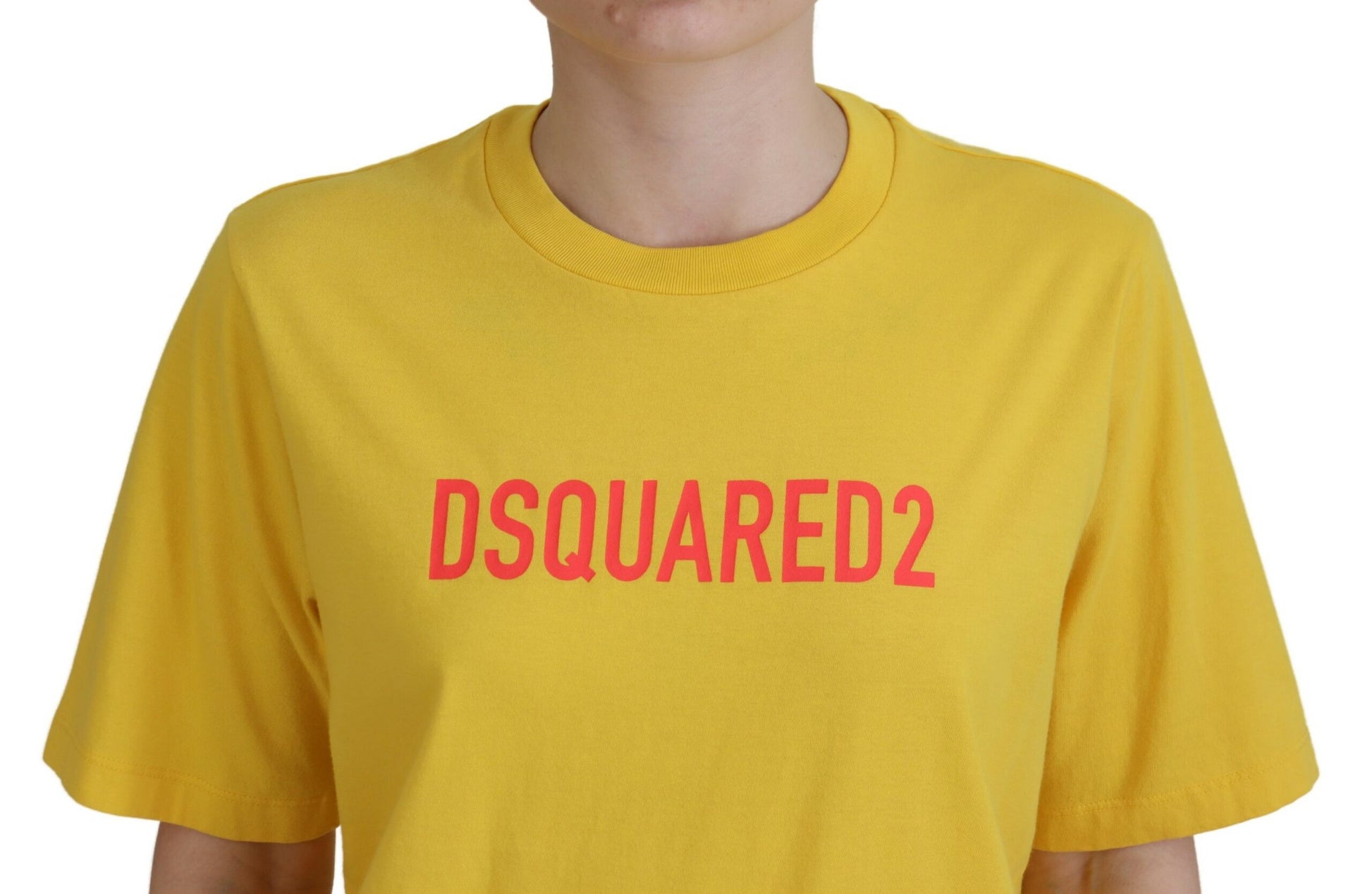 Yellow t-shirt with red lettering