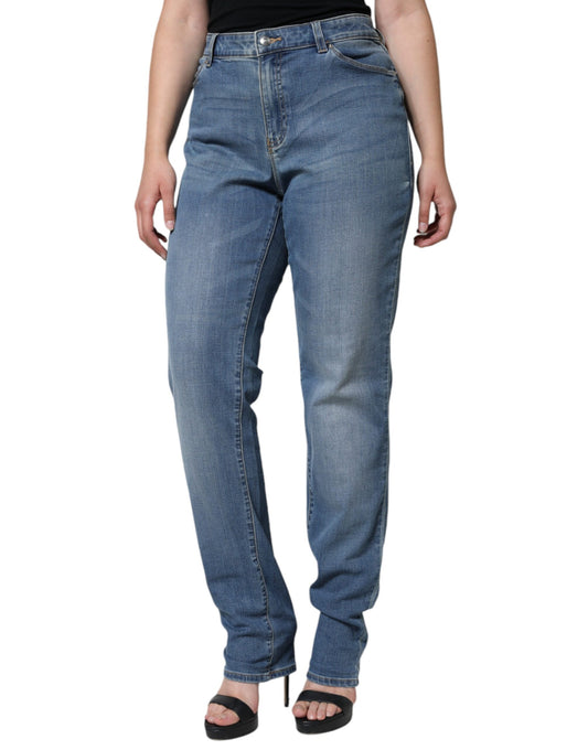 Pair of blue denim jeans on a mannequin