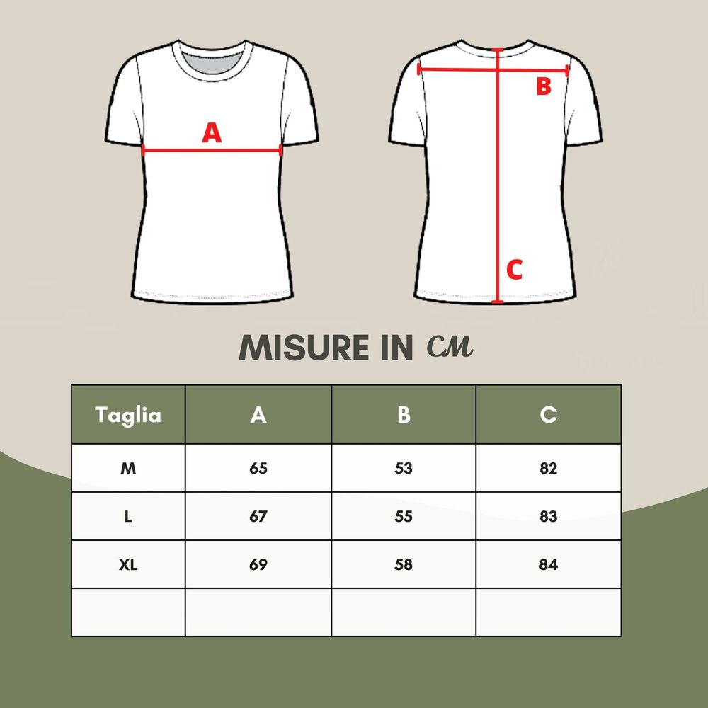 White t-shirt with red lines marking size measurements