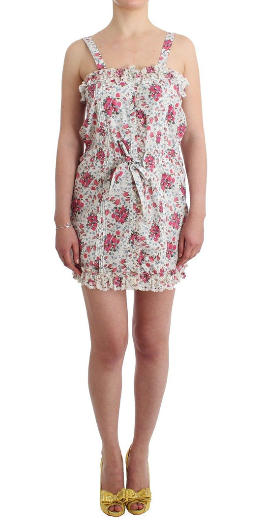 Woman wearing floral print dress