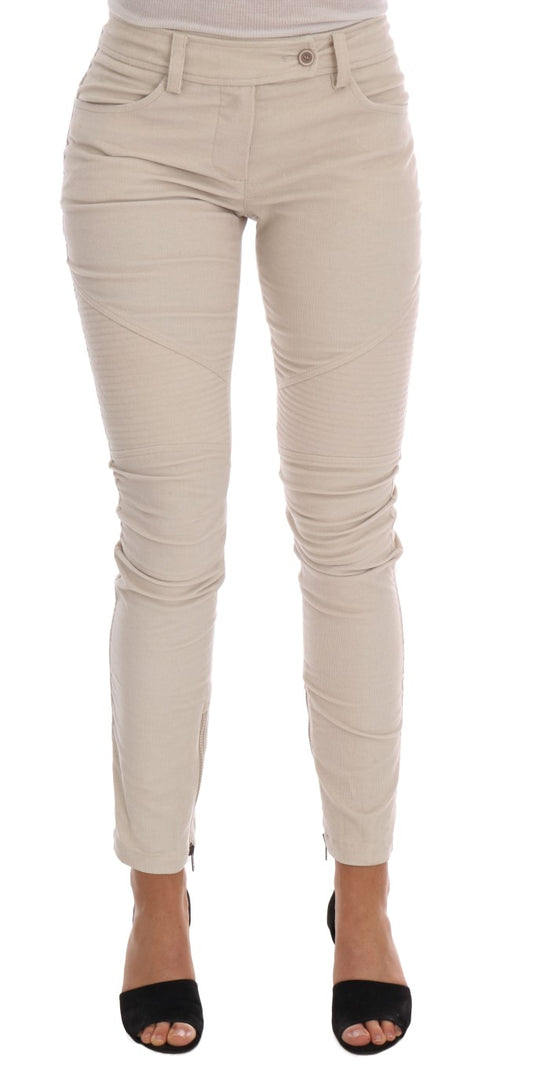 Pair of women's jeans in a light beige color