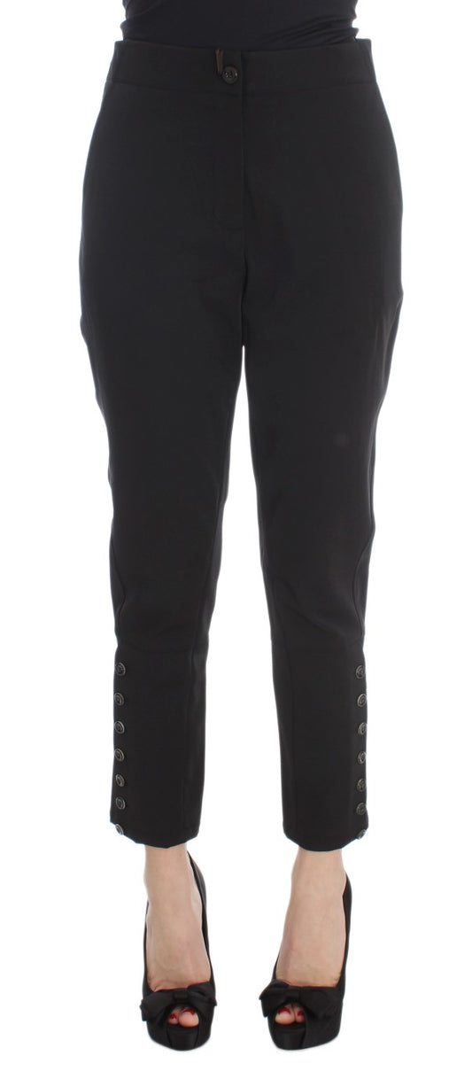 Black pants with zipper details on legs