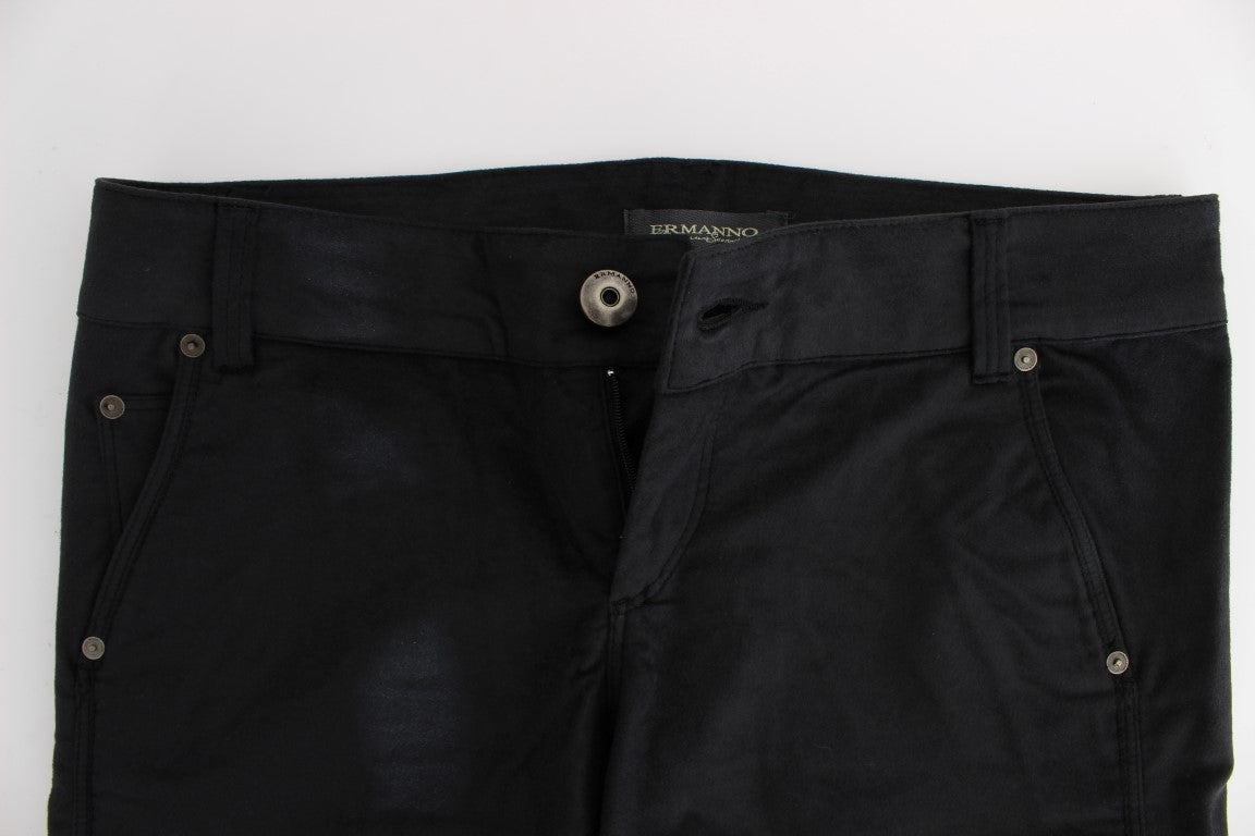 Pair of black jeans on display