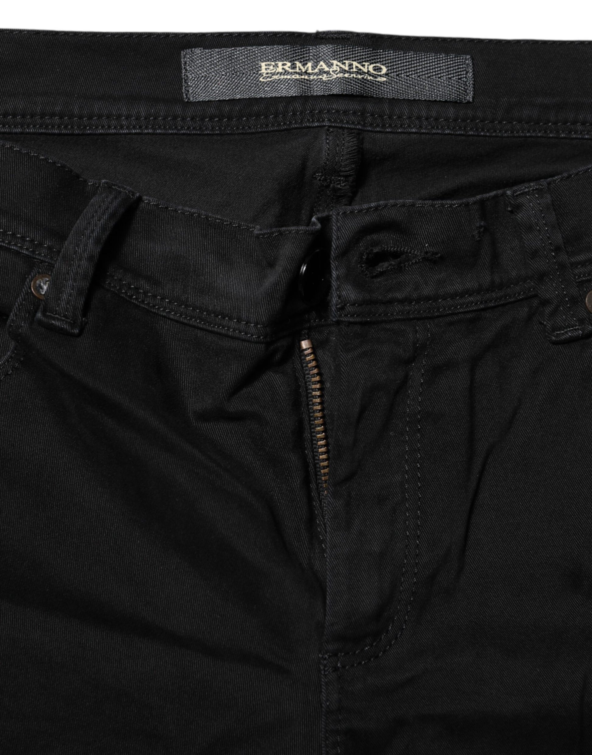 Pair of black jeans with zipper down front