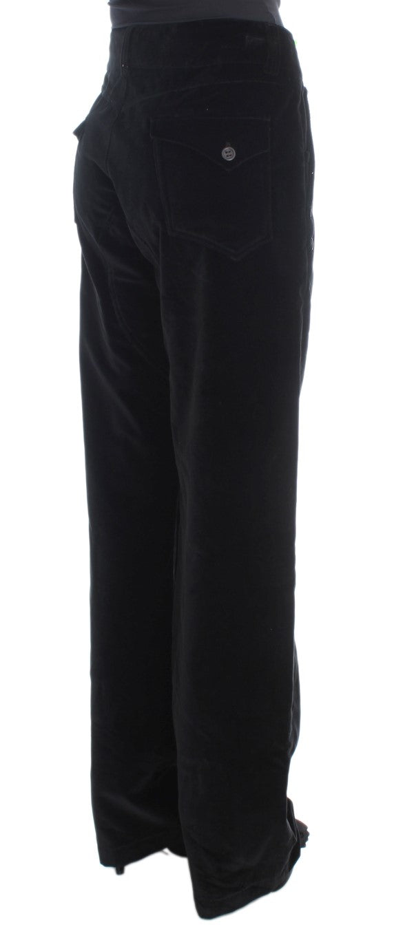 Pair of black pants on a hanger