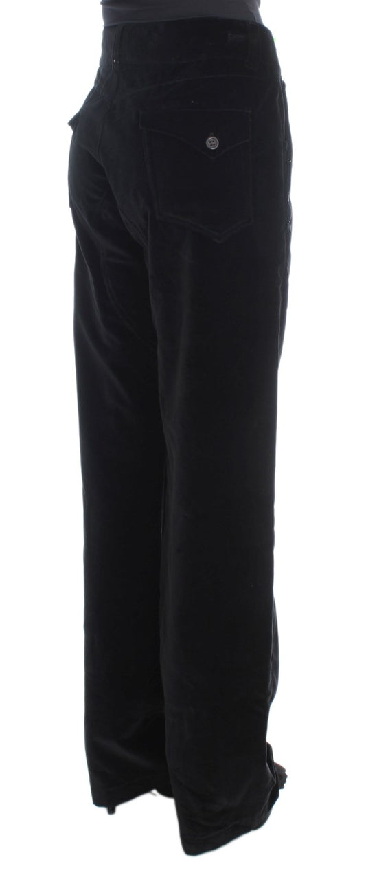Pair of black pants on a hanger