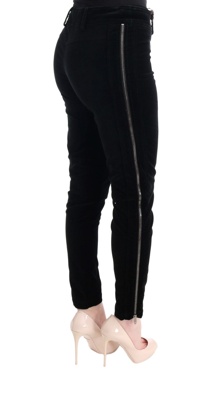 Pair of black pants with zipper details on legs
